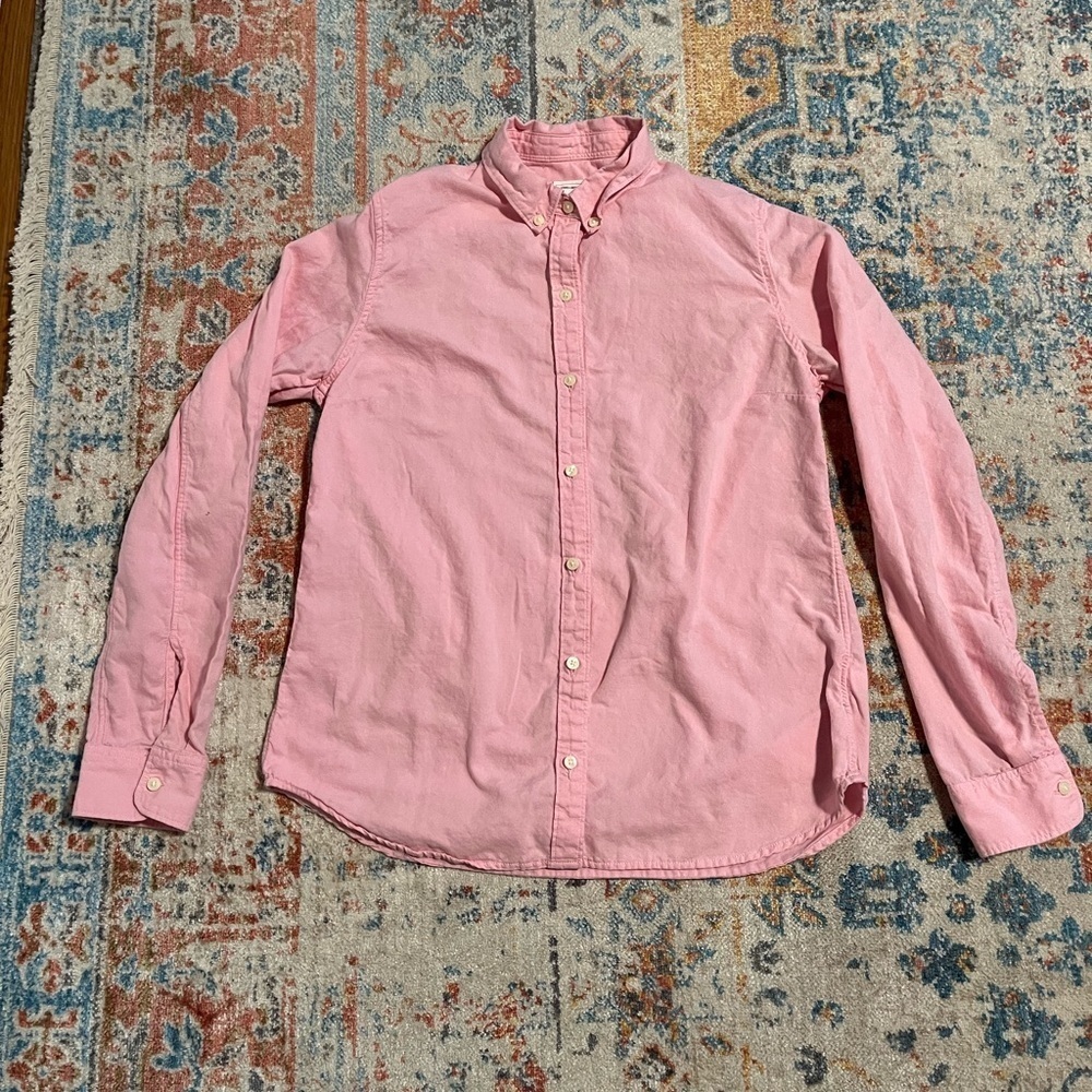 Gap light pink The Fitted Boyfriend cotton oxford button-down shirt
